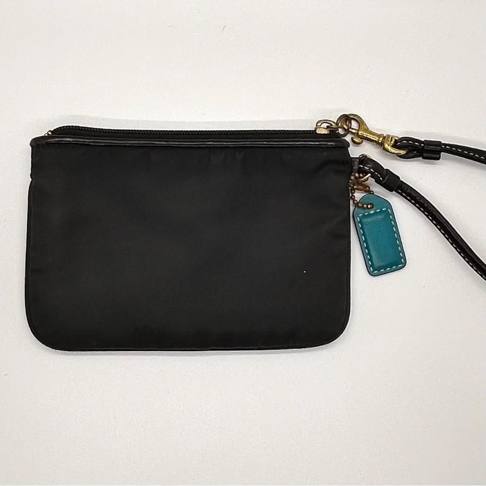 Coach Black Wristlet Nylon Leather Trim - Picture 5 of 9